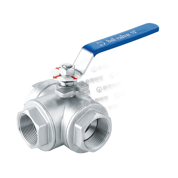 THREE WAY THREAD BALL VALVE